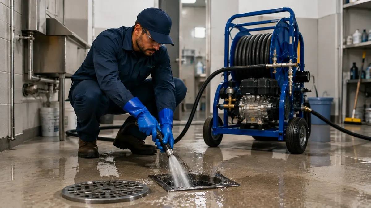 Floor Drain Hydro Jet Cleaning in Three Rivers