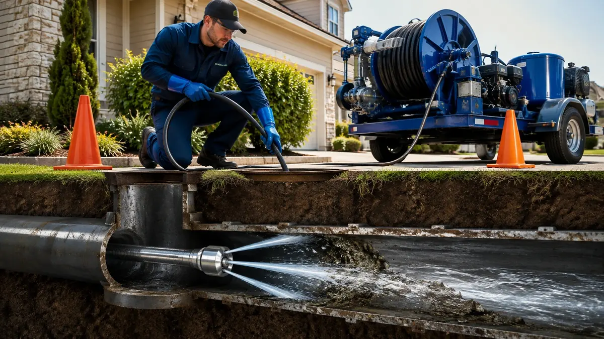 Main Sewer Line Hydro Jet Cleaning in Three Rivers