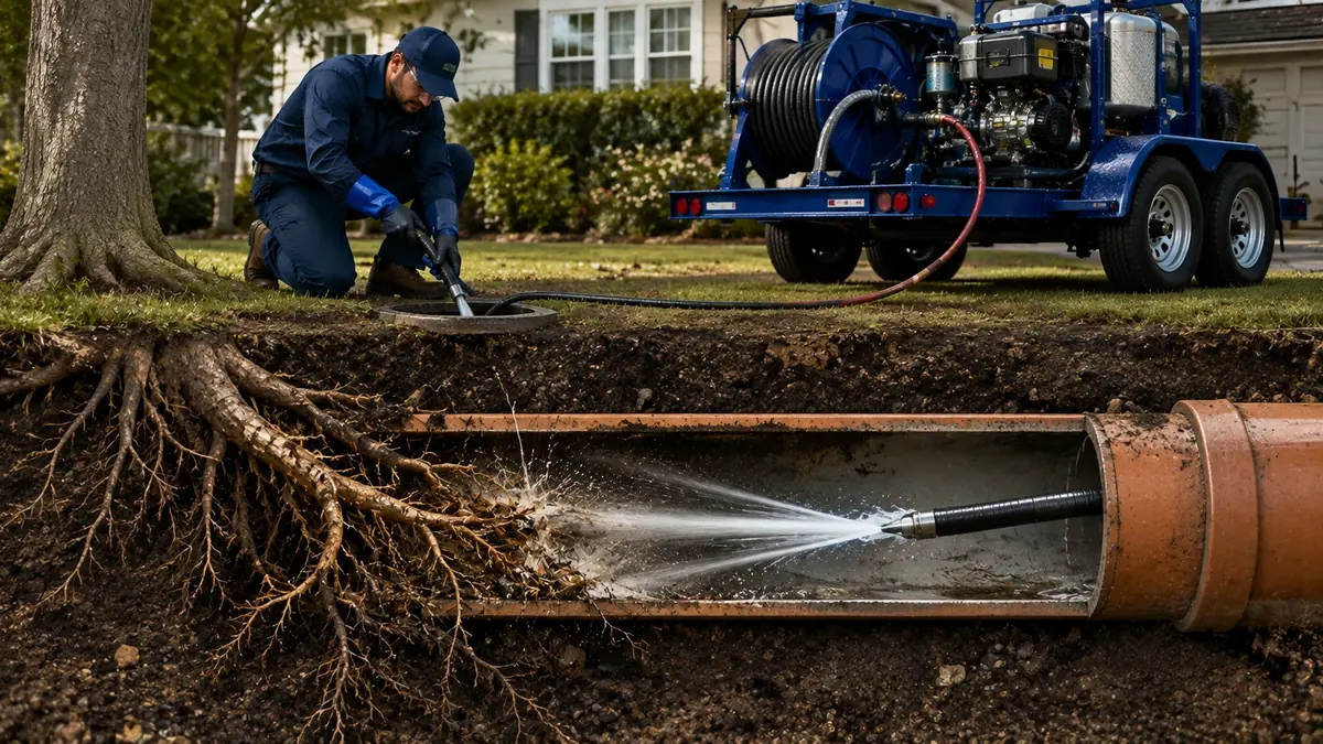 Tree Root Removal with Hydro Jetting in Three Rivers